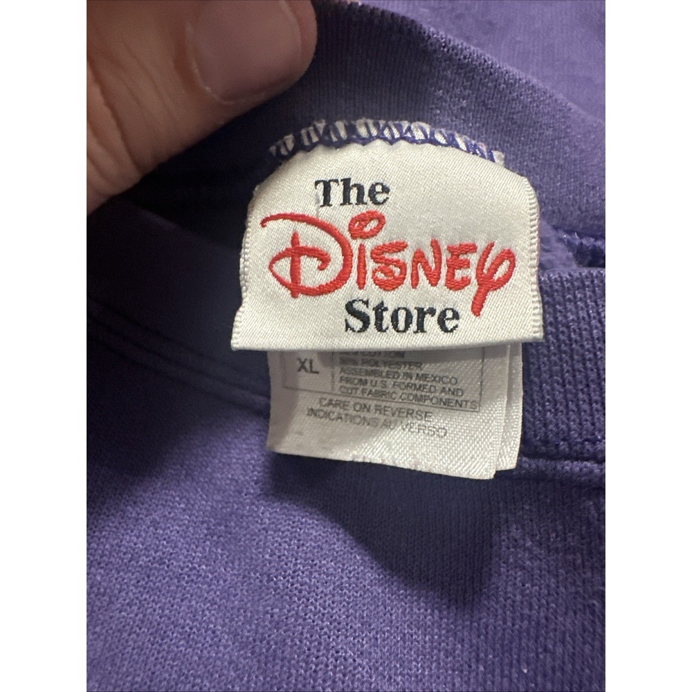 VTG Disney Store Eeyore Sweatshirt Size XL Purple Smile is a Frown Upside Down - Picture 7 of 9